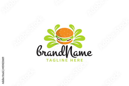 healthy burger logo vector graphic with a combination of burger and leaves for any business especially for food and beverage, fast food, cafe, restaurant, food truck, etc.
