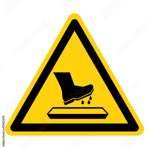 Disinfect Boots Or Shoes Before Entering These Premises Symbol Sign Vector Illustration  Isolated On White Background Label. EPS10