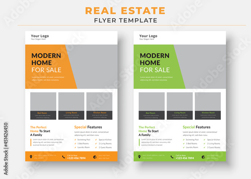 Real Estate Flyer Template, Modern Home for sale poster