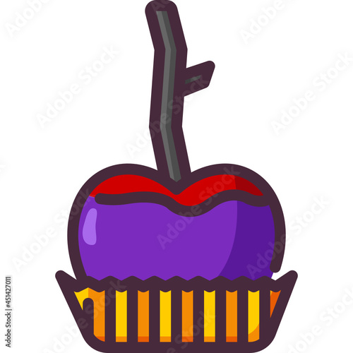 caramelized apple line icon