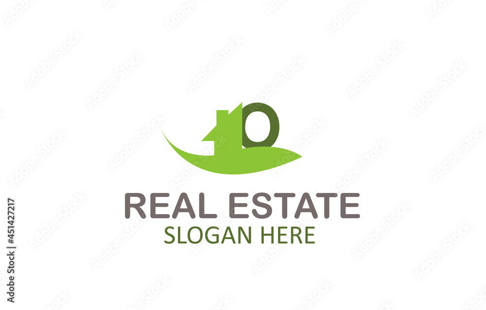 Green Letter O Logo Real Estate Design Green Letter O Logo Real Estate Design