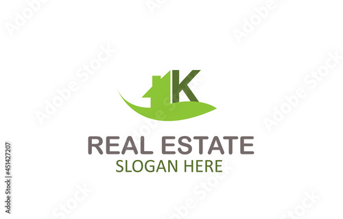 Green Letter K  Logo Real Estate Design