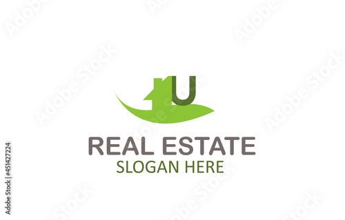 Green Letter U Logo Real Estate Design