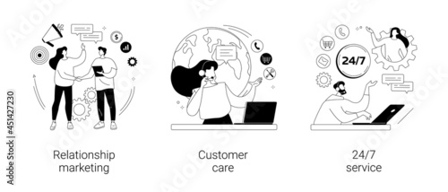 Customer loyalty abstract concept vector illustrations.
