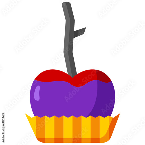 caramelized apple flat icon