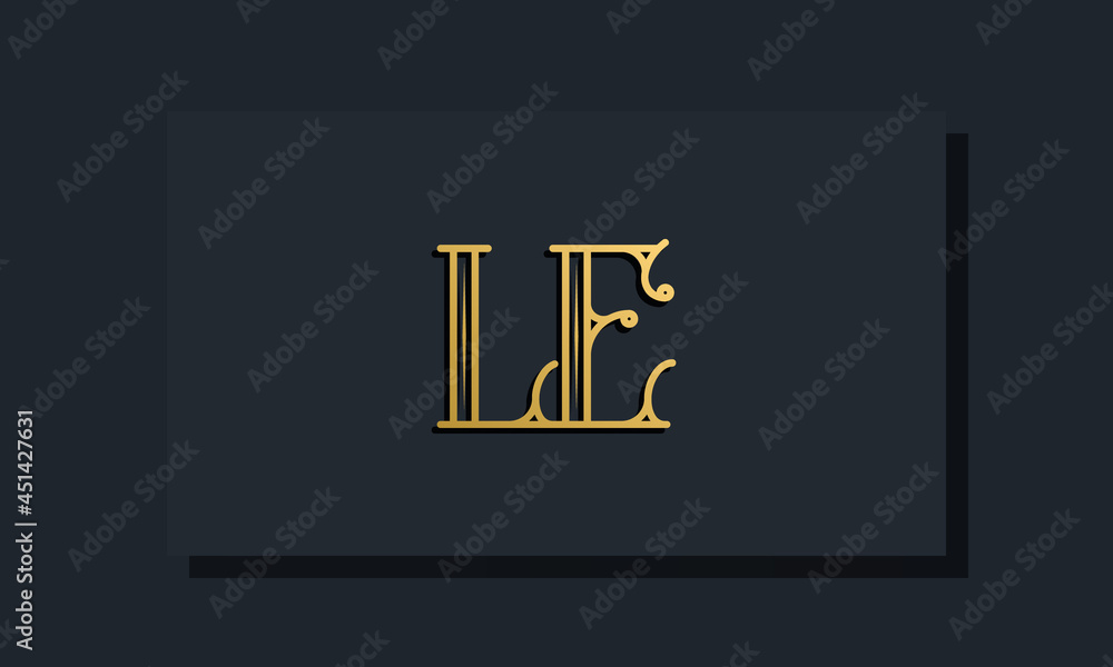 Minimal Inline style Initial LE logo. - obrazy, fototapety, plakaty 