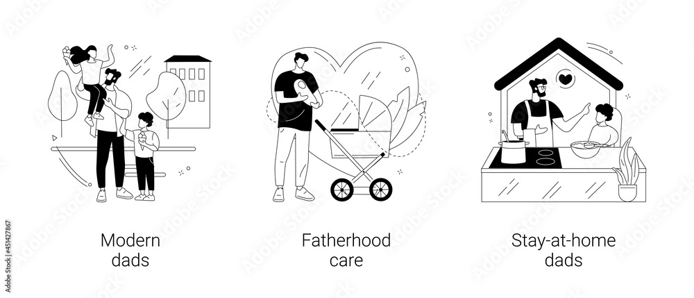 Parenthood abstract concept vector illustrations.