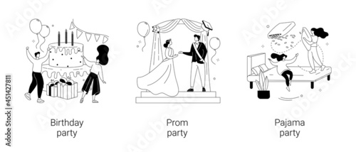 Festive event abstract concept vector illustrations.