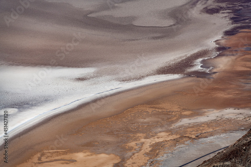 Landscape of Death Valley National park with sand, dry salt and mountains landscape background
Death Valley National Park, California, USA