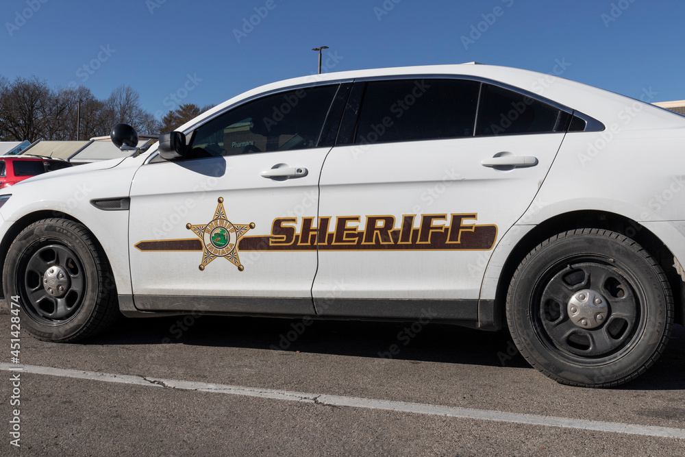 County Sheriff vehicle in Indiana. Stock Photo Adobe Stock