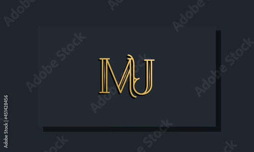 Minimal Inline style Initial MU logo. photo