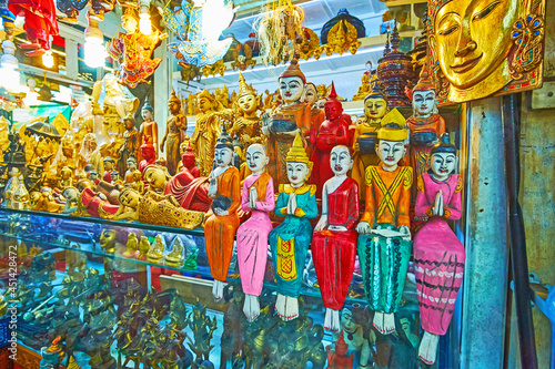 Antique souvenirs in Bogyoke Aung San Market, Yangon, Myanmar photo