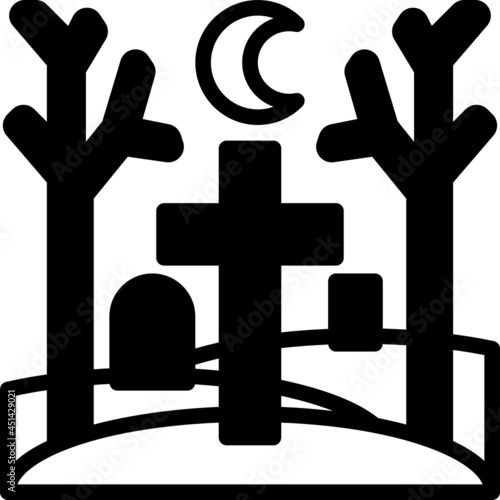 graveyard solid line icon