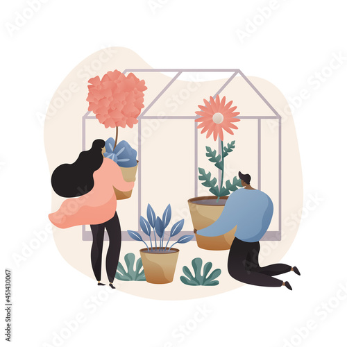 Seasonal planters abstract concept vector illustration.