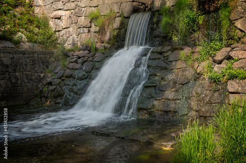 Details of a beautiful waterfall in a countryside