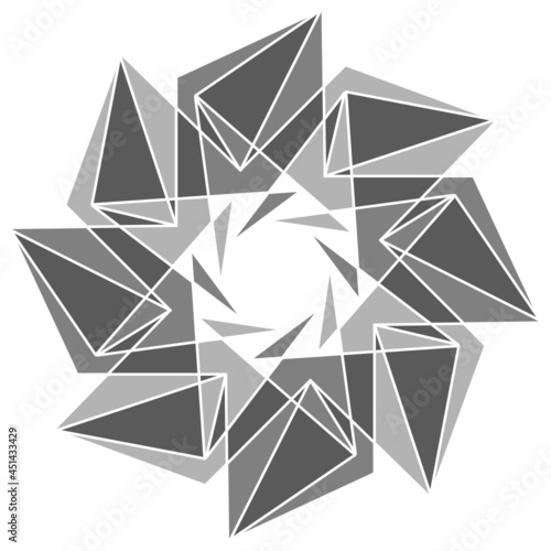 Eight sided abstract geometric monochrome polybon-8bb1