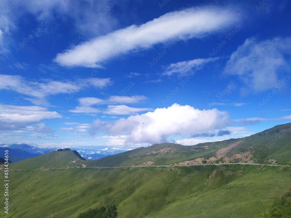 landscape with mountains and clouds