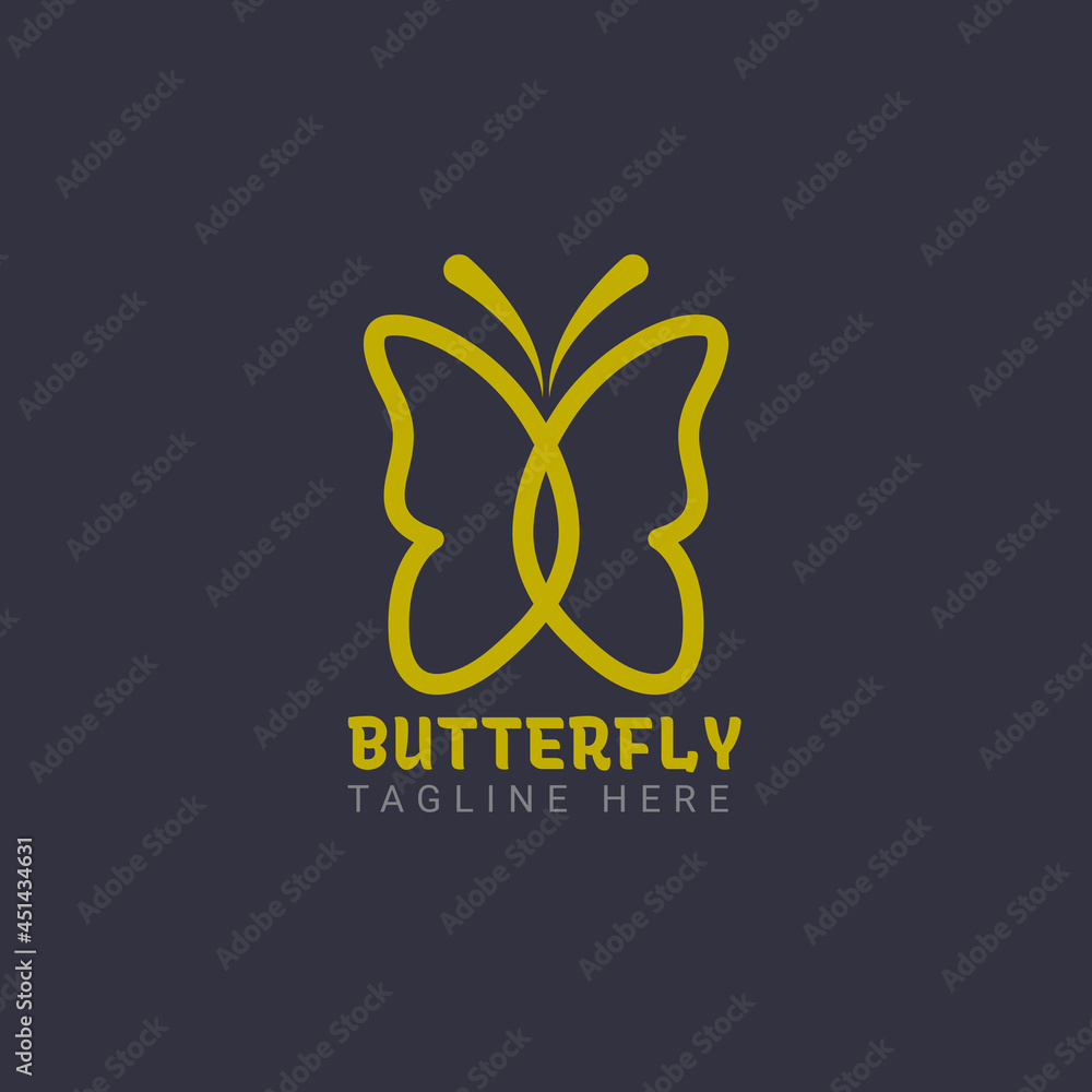 Butterfly Logo design vector. Butterfly logo suitable for beauty cosmetic logo.