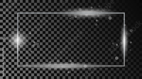 Wallpaper Mural Silver glowing rectangular shape frame with sparkles Torontodigital.ca