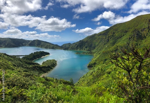 lake and mountains