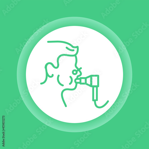 Functional pulmonary test color line icon.