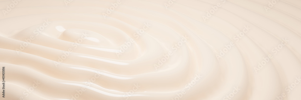Cosmetic cream wavy background 3D render Cosmetic cream wavy background 3D render