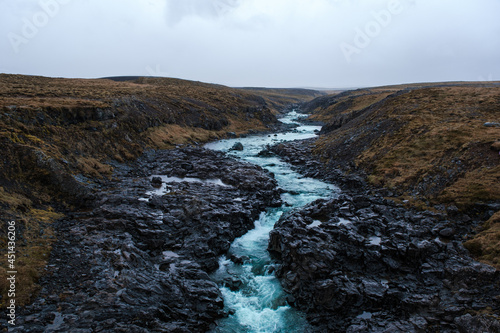 River on a rainy day in Iceland