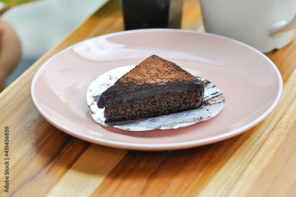 chocolate cake or dark chocolate cake, brownie