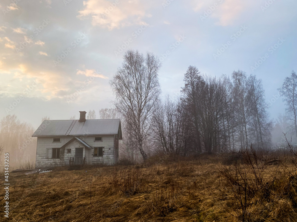Abandoned house in swedish countryside in fall. Abandoned house in swedish countryside in fall.
