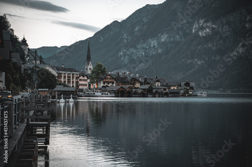 Wallpaper Mural City near the lake in the mountains Torontodigital.ca