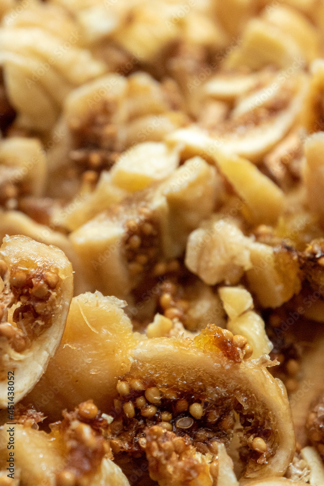 Dried figs chopped for use as dessert ingredients Dried figs chopped for use as dessert ingredients