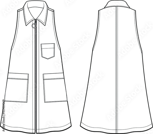 a line dress women's workwear vector illustration 