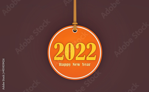 New Year 2022 Creative Design Concept - 3D Rendered Image	
 photo