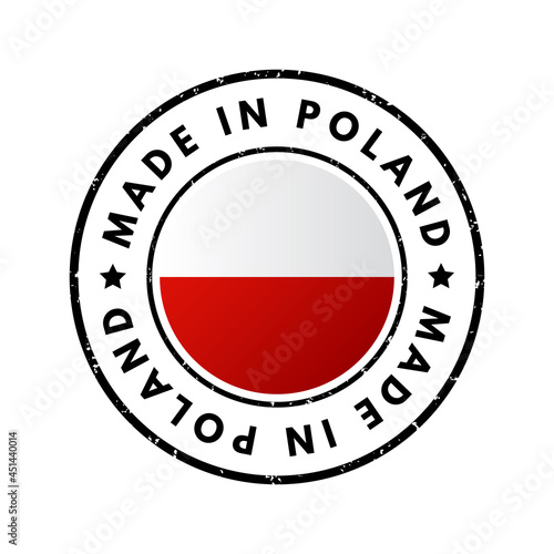 Free Download Made in Poland text emblem badge, concept background - GFXLoad