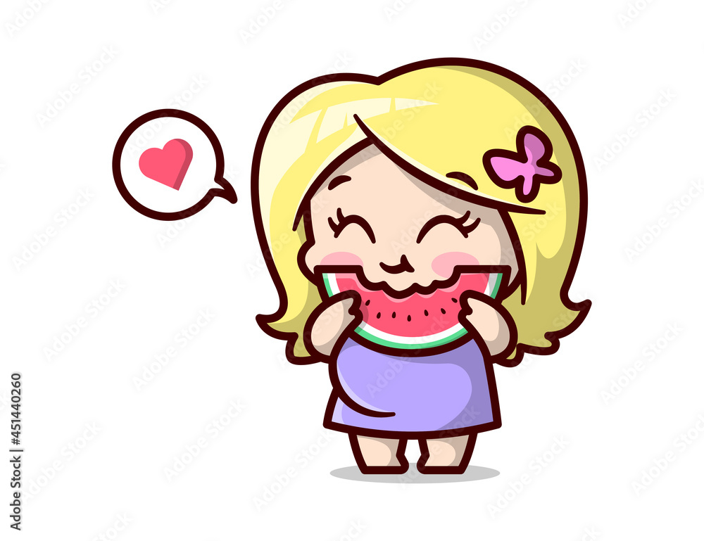 Cute pregnant mom is feeling so happy while eating water melon. High quality cartoon illustration. Cute pregnant mom is feeling so happy while eating water melon. High quality cartoon illustration.