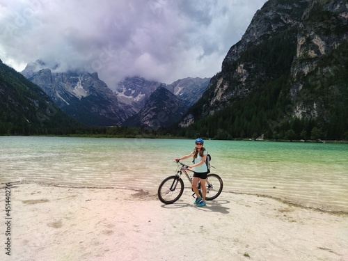 Cycling in the Dolomites, Landro Lake, Alto Adige