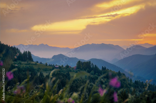 Martinj Vrh in the Julien Alps, Slovenia during Sunset