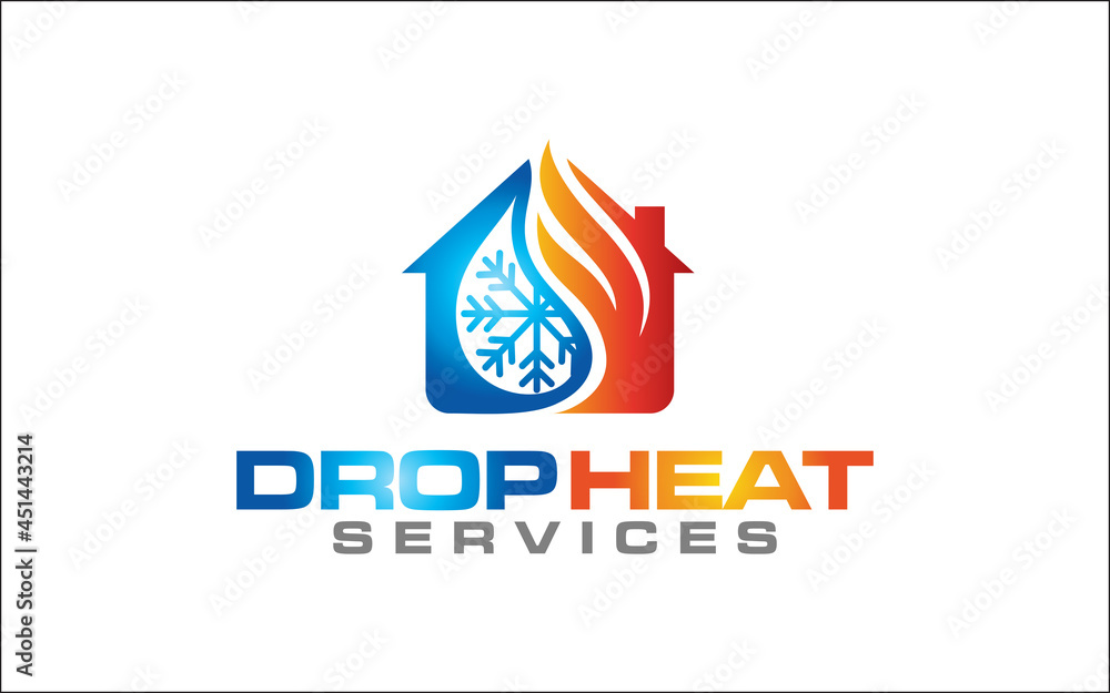 Illustration graphic vector of plumbing, heating and cooling service Logo Design template10