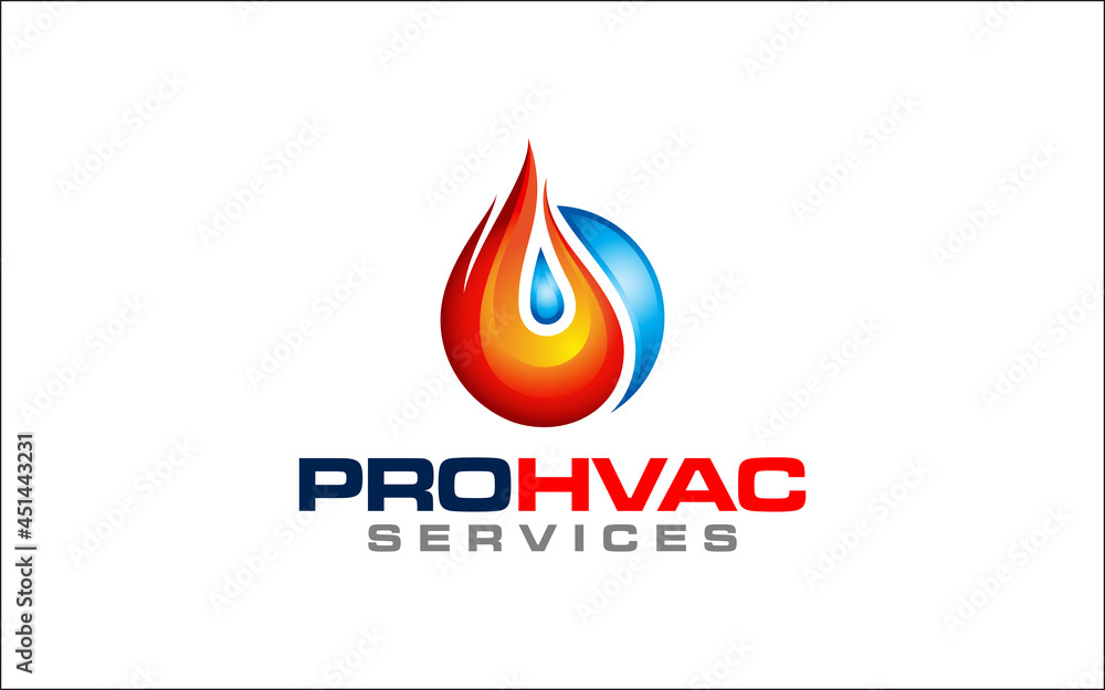 Illustration graphic vector of plumbing, heating and cooling service Logo Design template-10 Illustration graphic vector of plumbing, heating and cooling service Logo Design template-10
