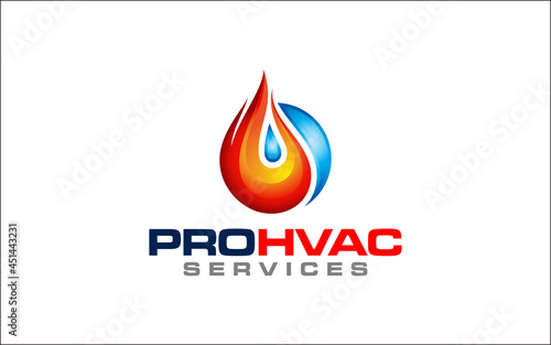 Illustration graphic vector of plumbing, heating and cooling service Logo Design template-10