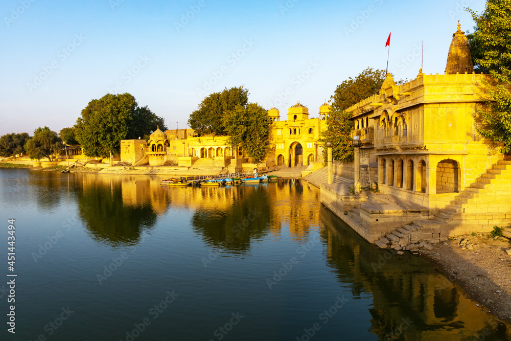 Gadi Sagar Temple on Gadisar Lake Jaisalmer Rajasthan