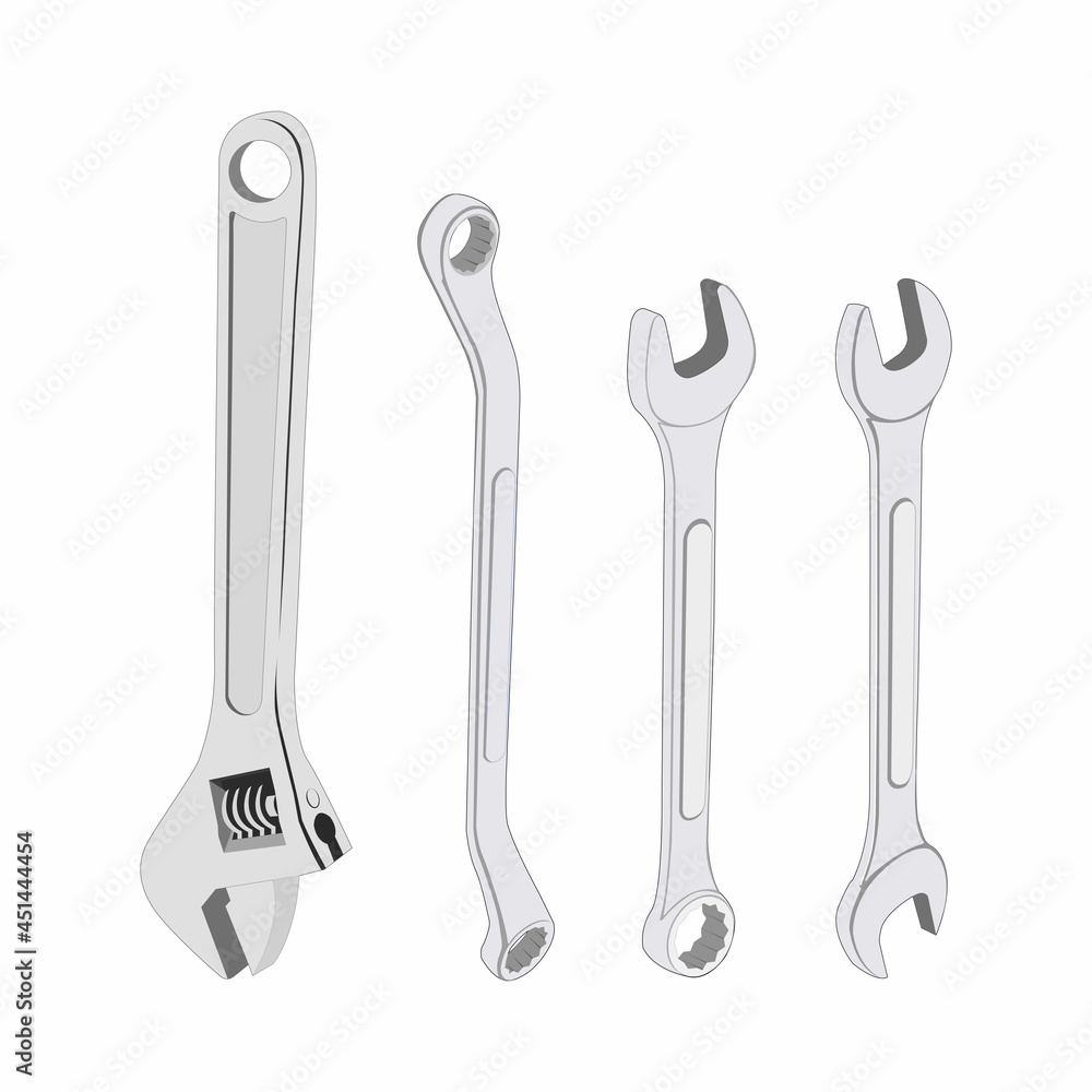 Mechanic tools set vector graphics Mechanic tools set vector graphics