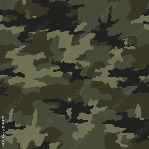 Dark green camo, army uniform pattern, clothing print, ornament.