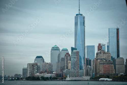 Manhattan new york ferry view cloudy weather
