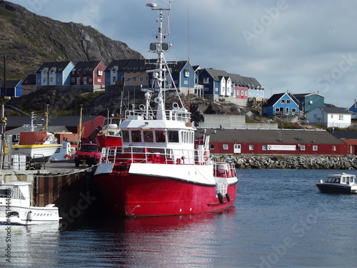 Tugboat in the port of Qaqortog, Iceland