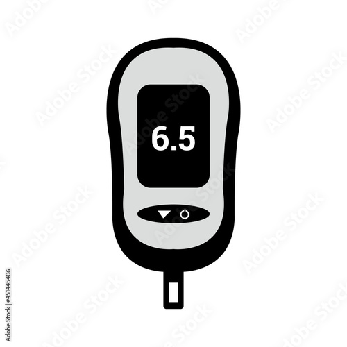 Black and white glucose sugar test icon with vector file