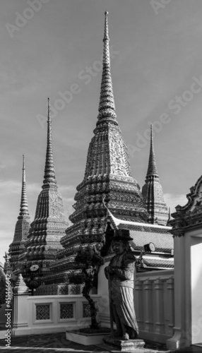 Photography The Great Pagodas of Four Kings or Phra Maha Chedi Si Rajakarn in Thai, at Wat P