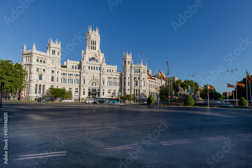 Cibeles Palace is a building with white facades and is located in one of the historical centres of Madrid. Now used as the city hall and the public cultural centre