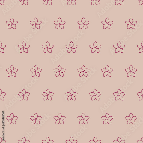 Seamless pattern with pink Plumeria flowers