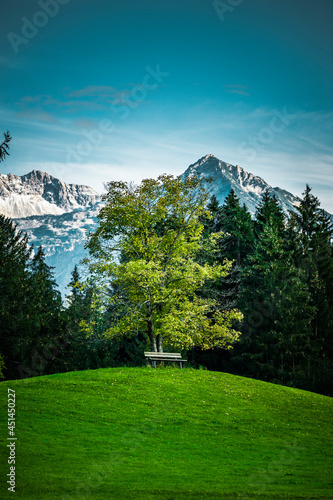 Landschaft bei Oberstdorf im Allgäu mit Blick auf die Allgäuer Hochalpen